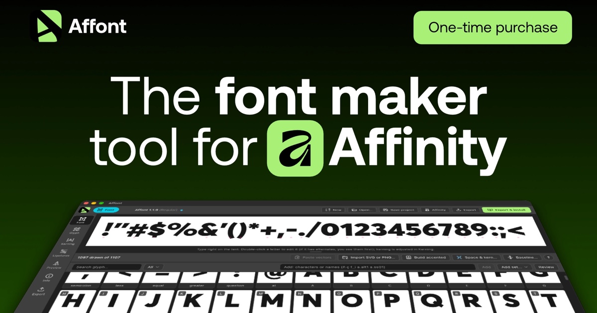 Affinity Font Maker Plugin: Affont (OTF, TTF & WOFF2)